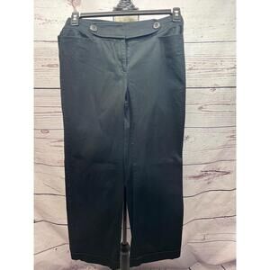 Nine & Co‎ Black Flare Pants Buttoned Waist Capri Size 6